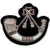 Light Infantry Silver bullion embroidered on black.