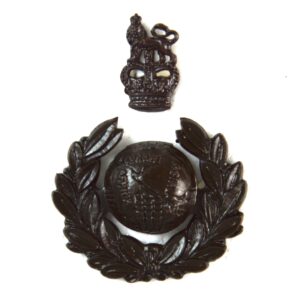 Royal Marines (1953-2022 Pattern) Officer Service Dress Bronze 2-Part Cap Badge, Queen's Crown