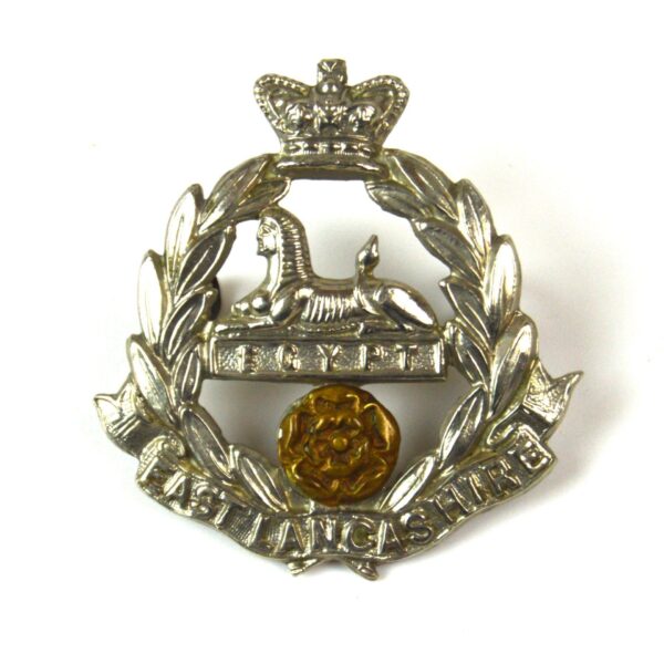 East Lancashire Regiment Cap Badge, Victorian Crown, Original
