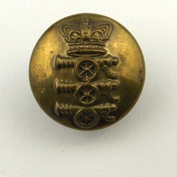 ROYAL REGIMENT of ARTILLERY QVC 'Three Cannons' OR's 19.5mm brass Tunic Button 'Extra Rich'