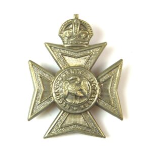 Buckinghamshire Battalion, Oxfordshire and Buckinghamshire Light Infantry White Metal Cap Badge, King's Crown, Restrike