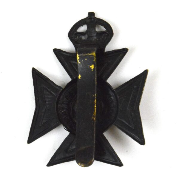 Buckinghamshire Battalion, Oxfordshire and Buckinghamshire Light Infantry Blackened Cap Badge, King's Crown, Restrike - Image 2