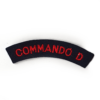 Commando D Cloth Shoulder Title - Embroidered - Red on Navy Blue