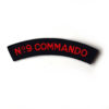 No.9 Commando Reproduction Cloth Shoulder Title - Embroidered - Red on Navy Blue