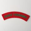 Essex Yeomanry Reproduction Cloth Shoulder Title - Green on Red