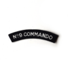 No.9 Commando Reproduction Cloth Shoulder Title - Embroidered - White on Black