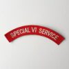 Special VI Service Reproduction Shoulder Title - White on Red