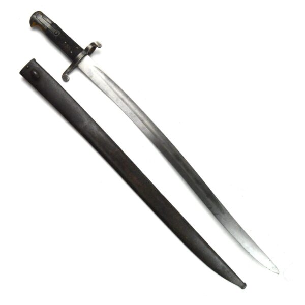 British 1853 Pattern, 2nd Type Artillery Sword Bayonet in Scabbard
