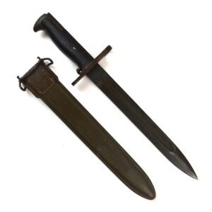 WWII US M1 Garand Bayonet in M7 Scabbard, Manufactured by Union Fork & Hoe Co.