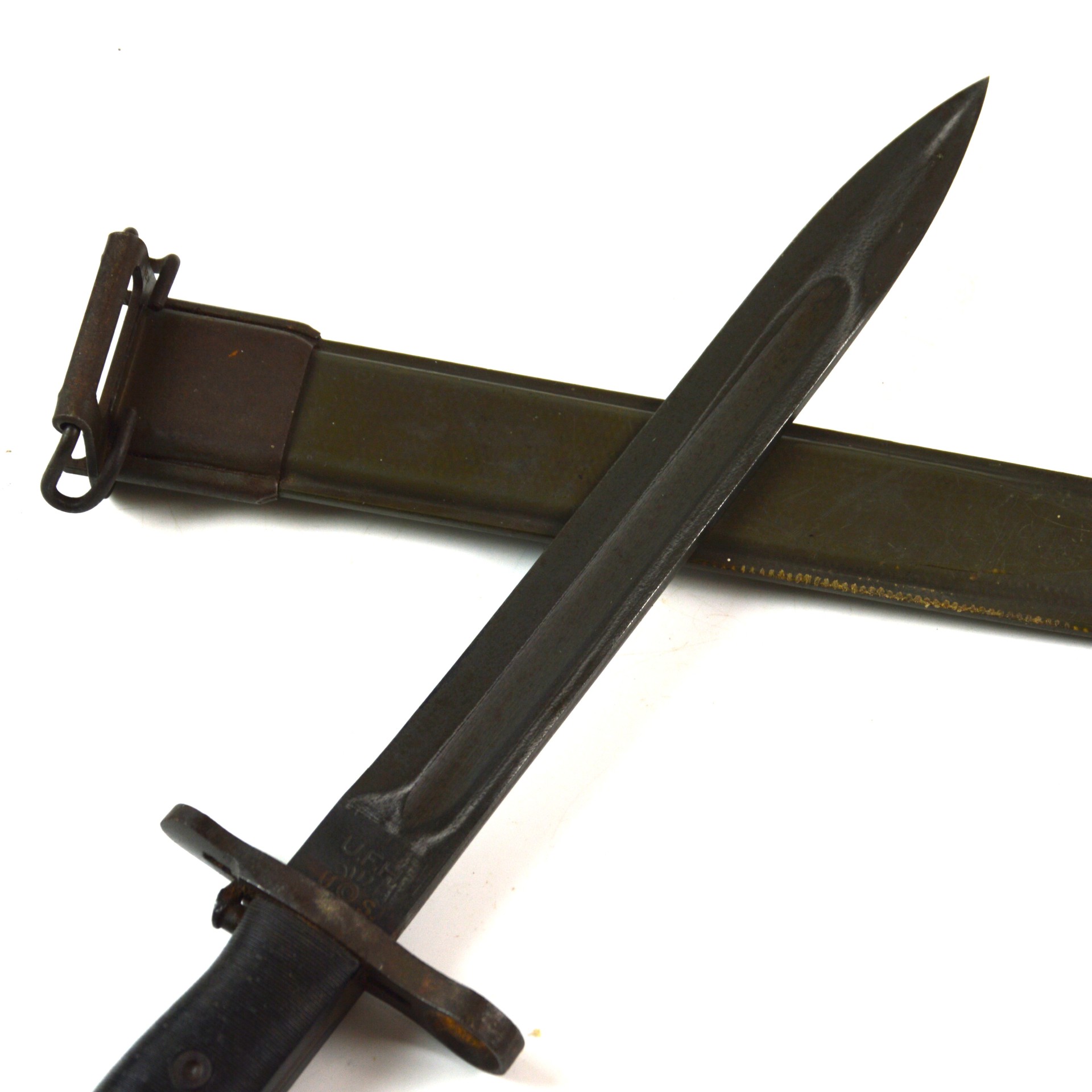WWII US M1 Garand Bayonet in M7 Scabbard, Manufactured by Union Fork & Hoe Co. - Image 9