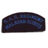SAS Regiment Malayan Scouts Reproduction Shoulder Title - Blue on Red