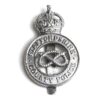 Staffordshire County Police Chrome Cap Badge, Kings Crown