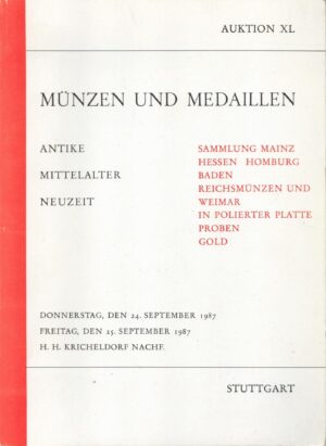 Münzen und Medaillen, Auktion XL (40), H.H. Kricheldorf Nachf