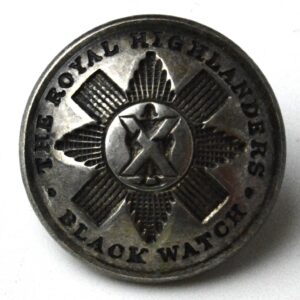 The Royal Highlanders (42nd), Black Watch Volunteers Battalion Officers Quality Tunic Button (26mm) - White Metal