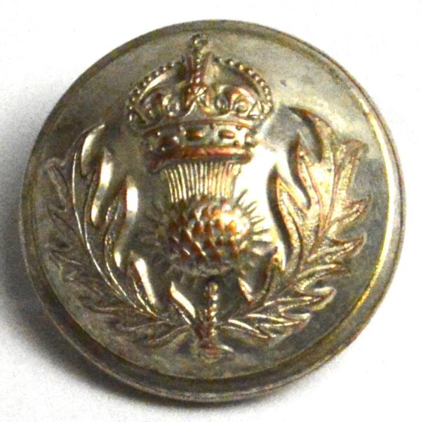Royal Scots Fusiliers Volunteer Battalion (KC) Officer Quality Silver Plate Tunic Button (26mm)