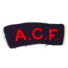 ACF Embroidered Shoulder Title, Red on Dark Blue