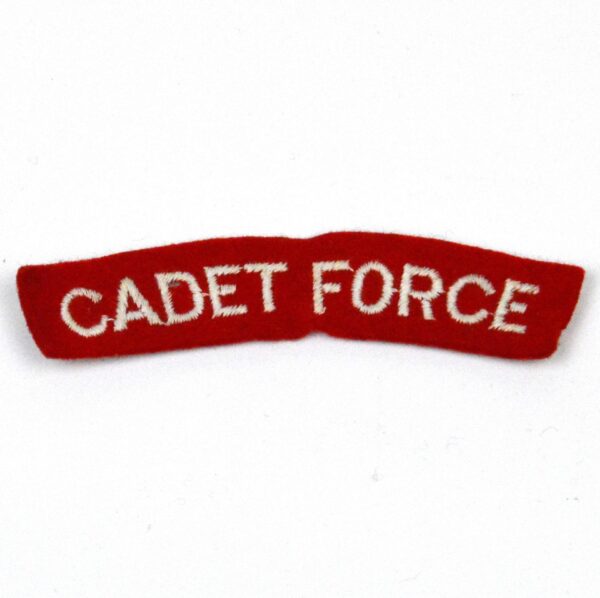 Cadet Force, Embroided Shoulder Title, White on Red