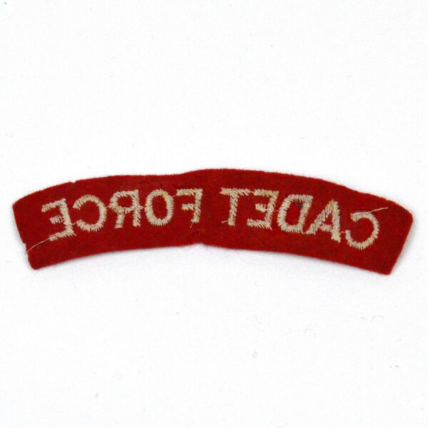 Cadet Force, Embroided Shoulder Title, White on Red - Image 2