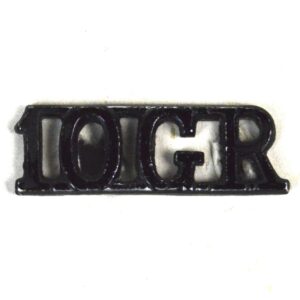 10th Princess Mary's Own Gurkha Rifles Shoulder Title, Blacked Aluminium