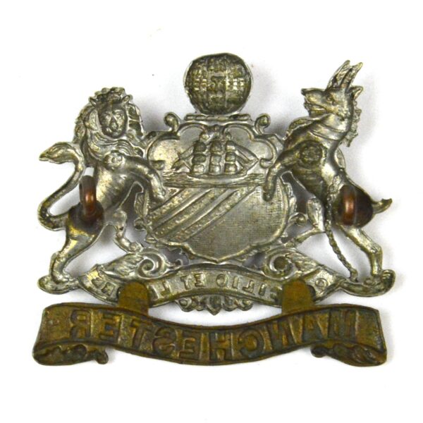 Manchester Regiment Bimetal (1898-23 Pattern) Cap Badge, Original - Image 2