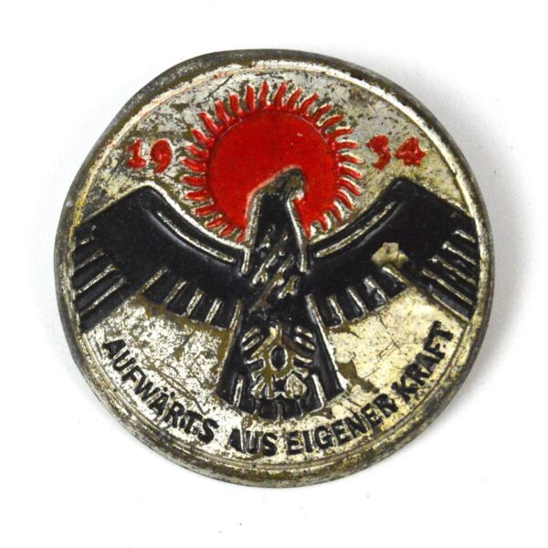 German Third Reich "Aufwärts Aus Eigener Kraft" WHW Tinnie Badge
