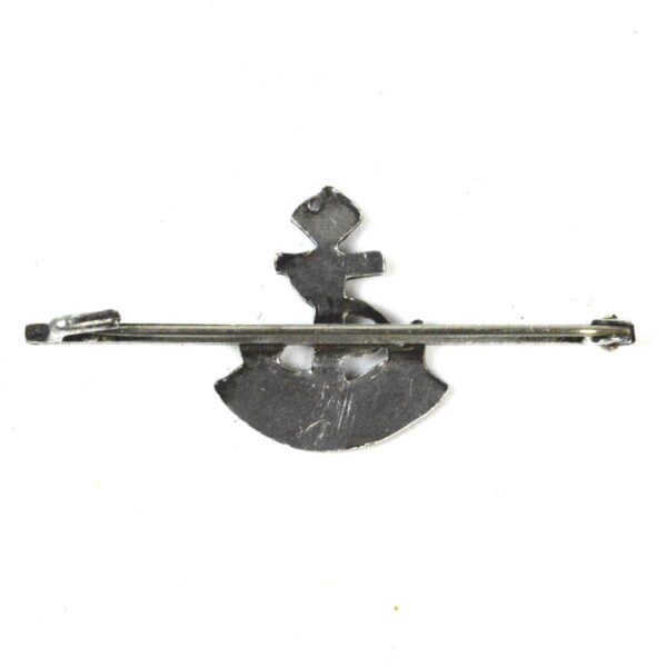 Royal Navy Silver and Enamel Lapel Badge, King's Crown - Image 2
