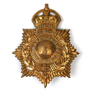 Royal Marine Blue Cloth Helmet Plate, OR's g/m King's Crown