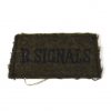 Royal Signals Embroidered Shoulder Title, Black on Light Khaki