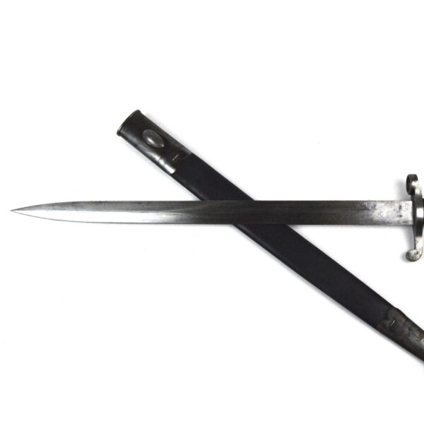 British Martini-Henry Pat 1887 Mk. III Bayonet w/ Steel Mounted Scabbard - Image 7