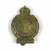 25th Battalion (Cyclists), County of London Regiment Cap Badge, White Metal Restrike