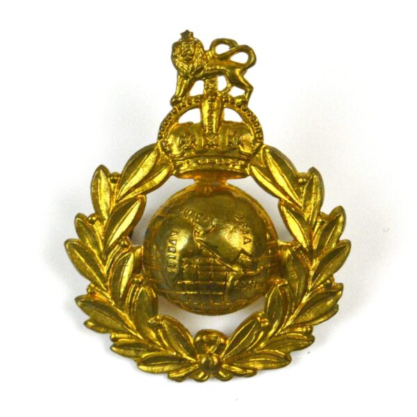 Royal Marines Cap Badge, King's Crown, Gilding Metal Restrike