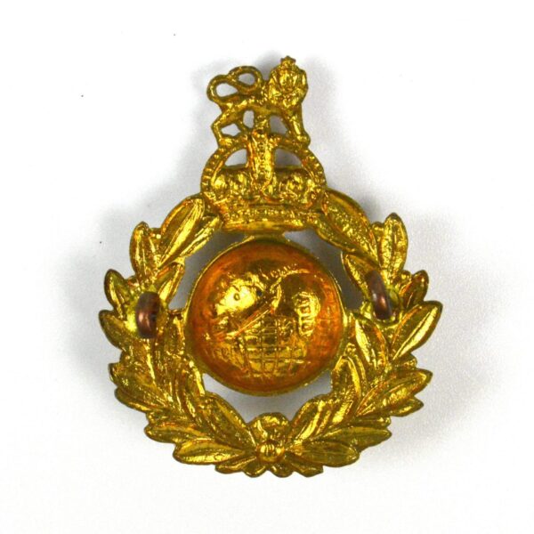Royal Marines Cap Badge, King's Crown, Gilding Metal Restrike - Image 2