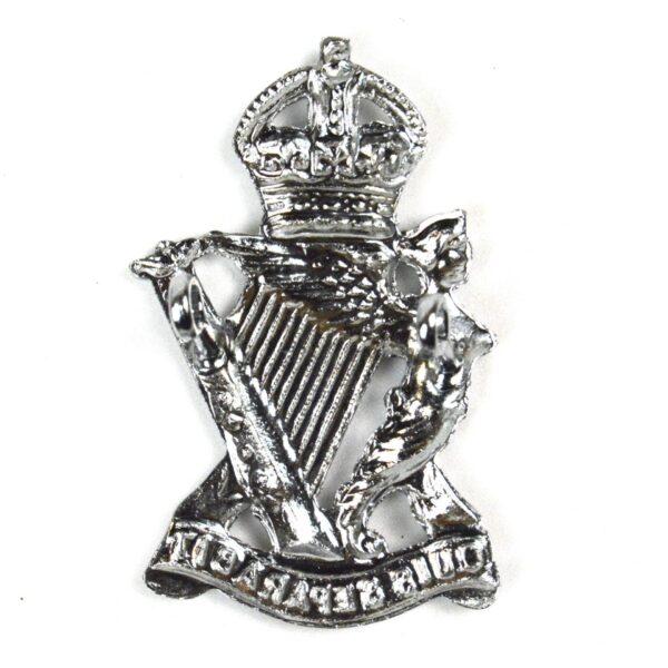 Royal Ulster Rifles Chrome Cap Badge, King's Crown Restrike - Image 2