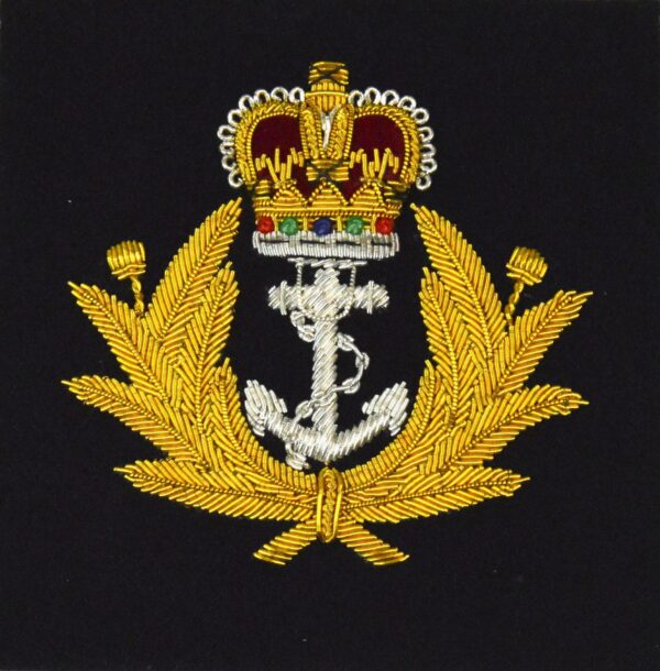 Royal Navy Queen's Crown Embroidered Blazer Badge