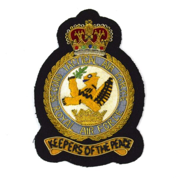 Royal Air Force Second Tactical Air Force Embroidered Blazer Badge, Queen's Crown
