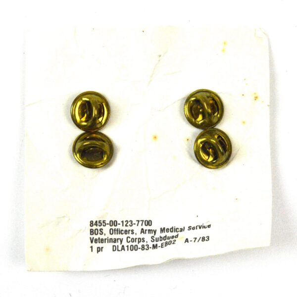 Pair of US Army Medical Service Veterinary Corps Officer's Collar Pins - Image 2