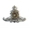 Royal Artillery King's Crown (Moving Wheel Pattern) Cap Badge, White Metal Original