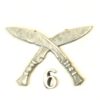 Restrike 6th Gurkha Rifles 2 Part White Metal Cap Badge