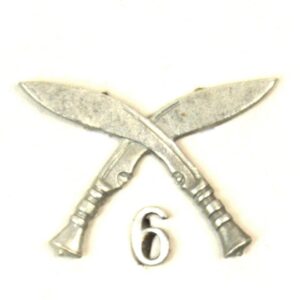Restrike 6th Gurkha Rifles 2 Part White Metal Cap Badge
