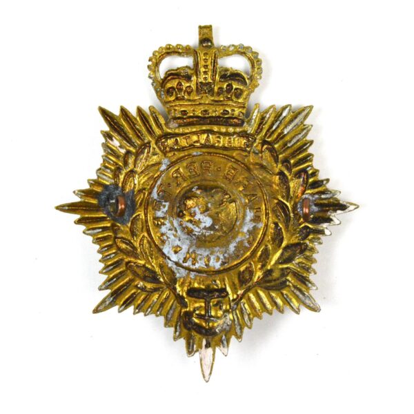 Royal Marines Foreign Service Helmet Plate, Queen's Crown, Gilding Metal - Image 2