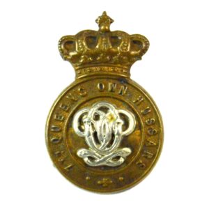 7th Queen's Own Hussars Collar Badge, Albert's Crown Original