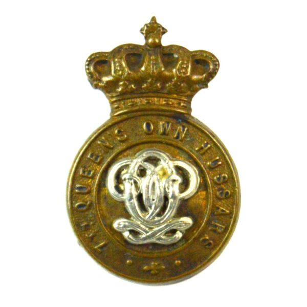 7th Queen's Own Hussars Collar Badge, Albert's Crown Original