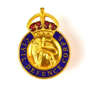 Civil Defence Corps King's Crown Lapel Badge