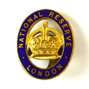 National Reserve London Gilt Lapel Badge