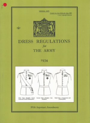 Dress Regulations for the Army 1934 With Important 1938 Amendments