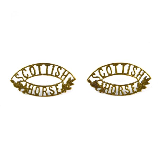 Original Scottish Horse Regiment Shoulder Titles, Pair