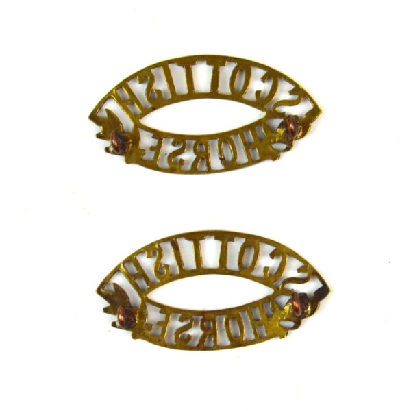 Original Scottish Horse Regiment Shoulder Titles, Pair - Image 2