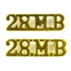 28th Mountain Battery Cast Shoulder Title, Pair