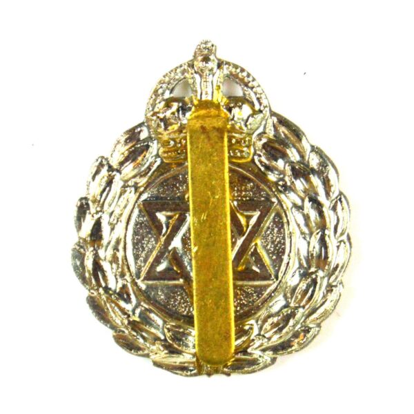 Jewish Infantry Brigade Group Cap Badge, King's Crown, White Metal Restrike - Image 2