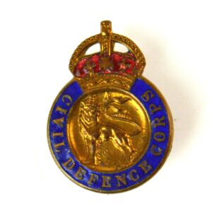 Civil Defence Corps King's Crown Brooch Badge